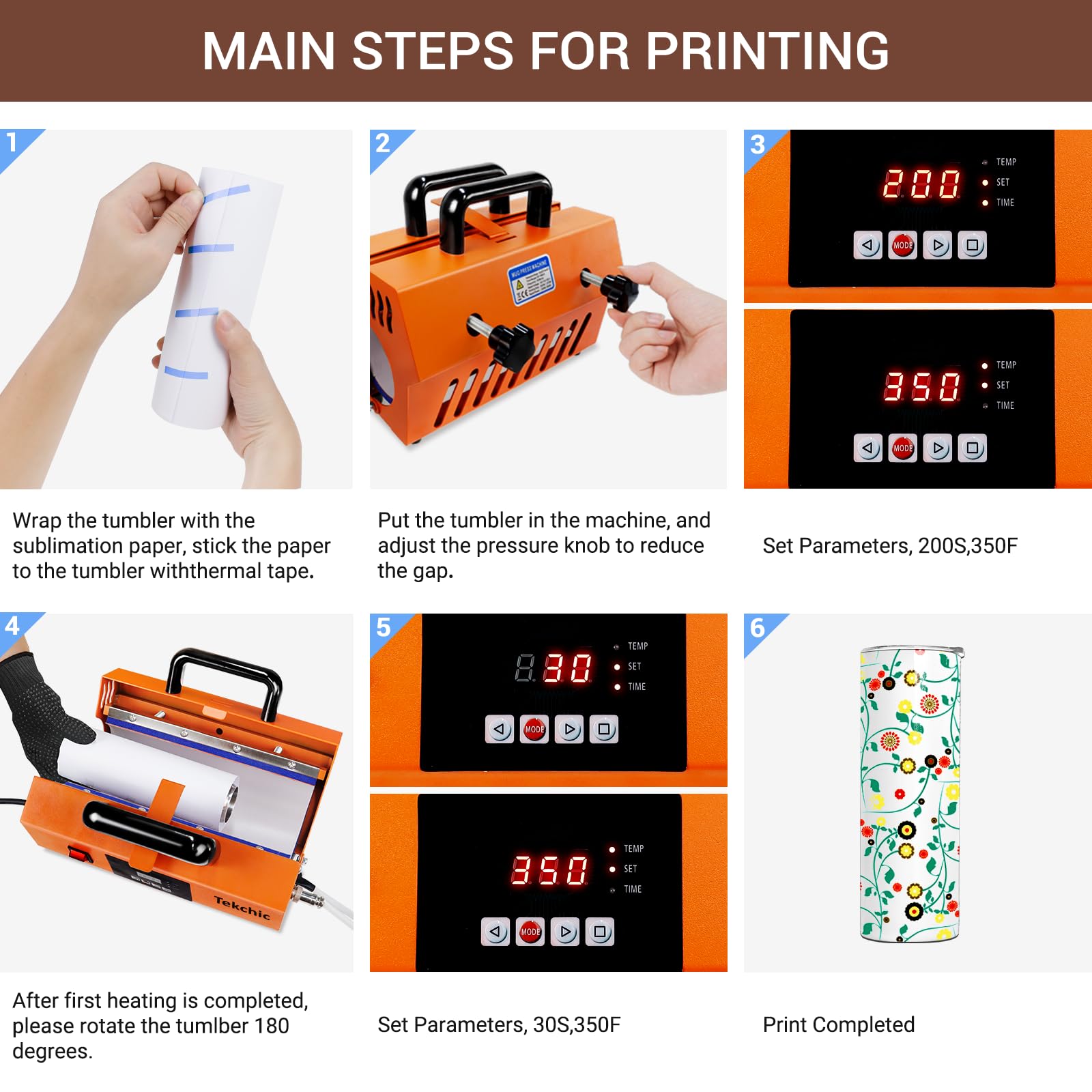 Tumbler Press Heat Machine Sublimatie, draagbare mok Heat Press voor 11 -16-20-30OZ Sublimatie Skinny Straight Tumblers, Cup Press met Temp & Timer-instelling DIY Heat Transfer Machine