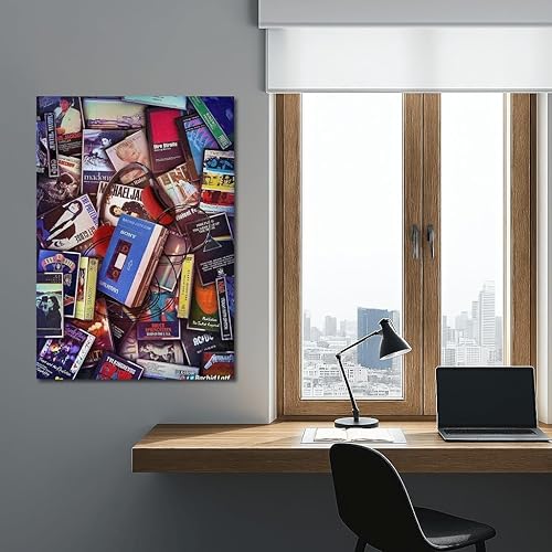Miniatura 6 de Magic of the 90s Cassettes and Sony Walkman - Impresión artística de pared, pintura para decoración del hogar Lienzo 40x30