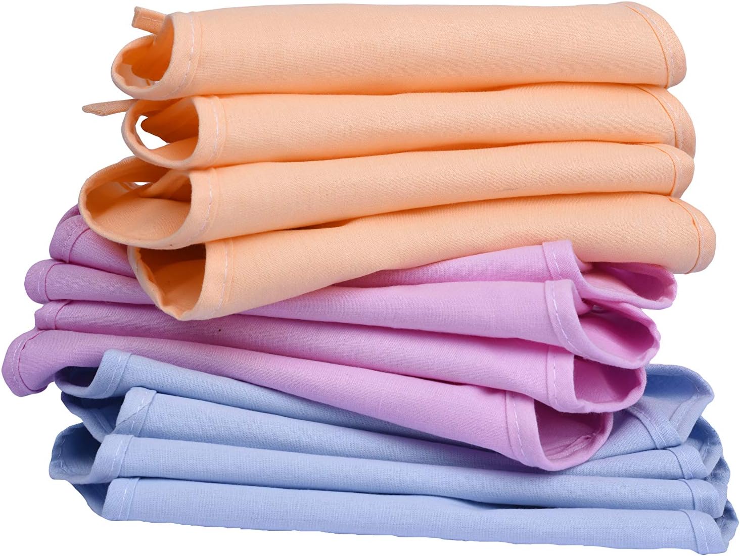 Nappy for New Born Baby - Set of 12 Pcs/Cotton Cloth Langot for Babies # 0-6 Months # Double Layer Nappies # U Shaped # Washable and Reusable # Pack of 12 by Dolphers