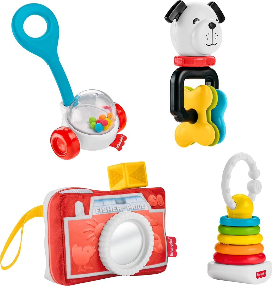 Baby Toys Newborn Classics 4 Pack, Set of Retro-Inspired Sensory Activities for Developmental Play Infants Ages 0+ 