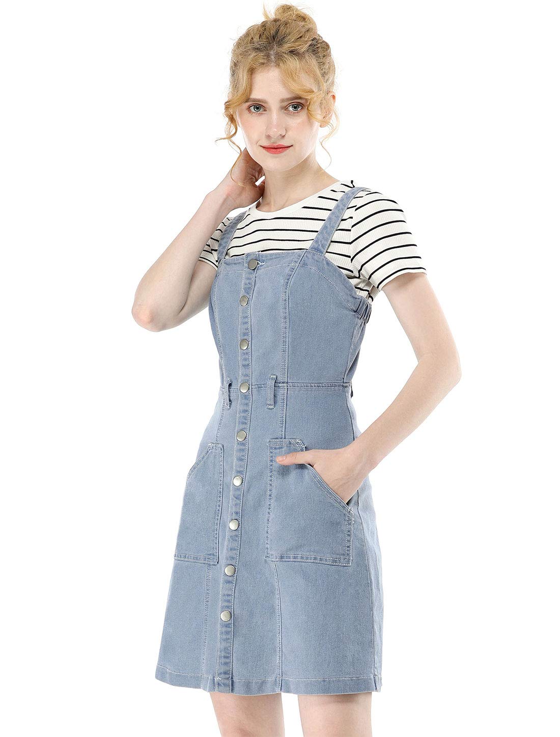 Allegra K Denim Dress Alinear Mujer
