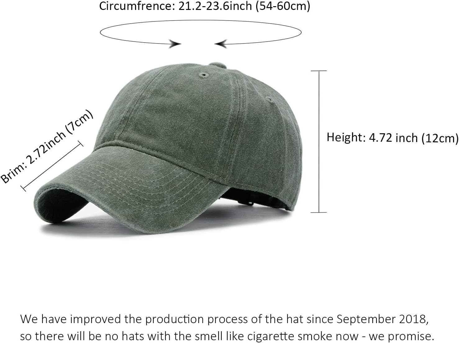 HH HOFNEN Men Women Washed Distressed Twill Cotton Baseball Cap Vintage Adjustable Dad Hat - Image 3