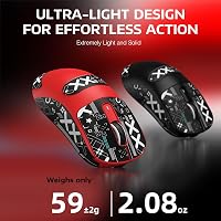 VGN GAMEPOWER Attack Shark X3PRO Vezeték Nélküli Gamer Egér, 59g Ultrakönnyű, 26000DPI, PixArt PAW3395, 200 Órás Akkumulátor, PC/Xbox/PS, Pi 4