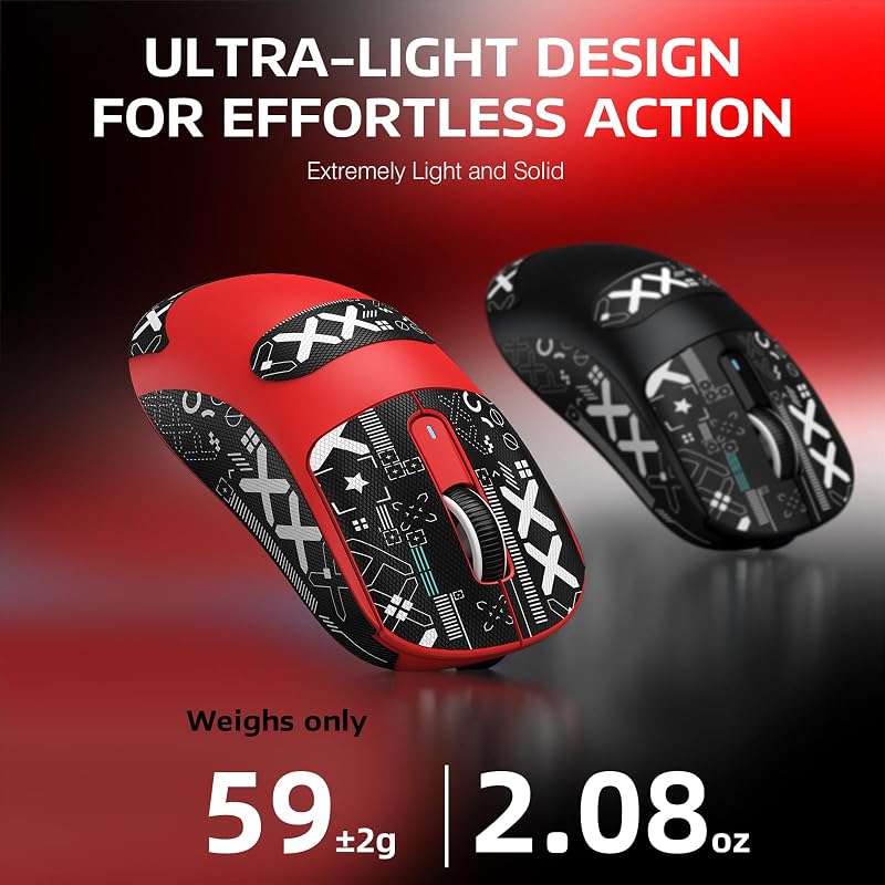 VGN GAMEPOWER Attack Shark X3PRO Vezeték Nélküli Gamer Egér, 59g Ultrakönnyű, 26000DPI, PixArt PAW3395, 200 Órás Akkumulátor, PC/Xbox/PS, Pi
