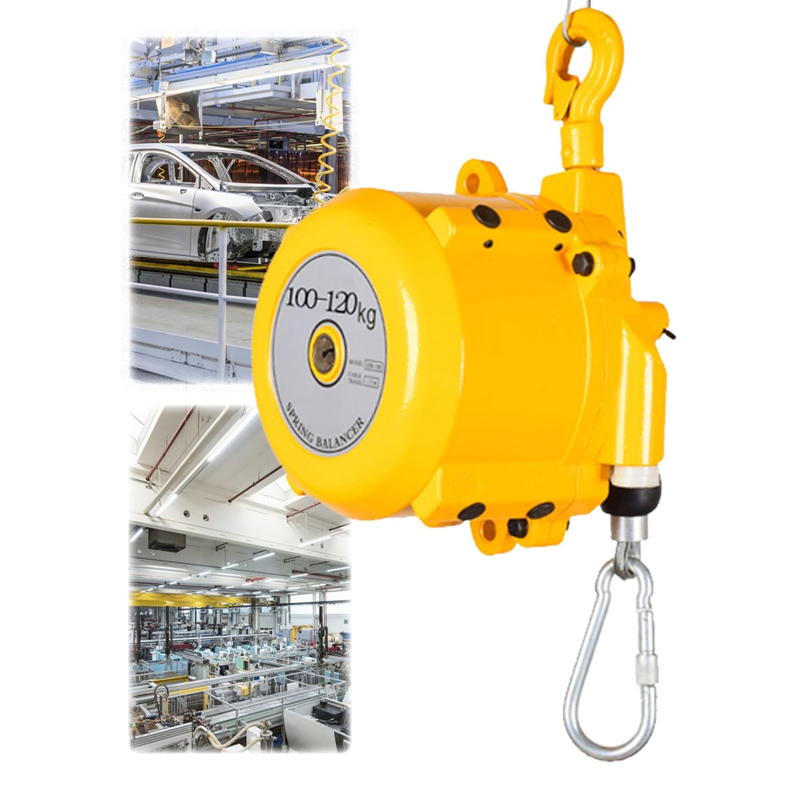 WEKONUMEX Retractable Spring Balancer, Spring Balancer Tool Holder For Assembly Line, Multiple Load Ranges 3-200kg(100-120kg)