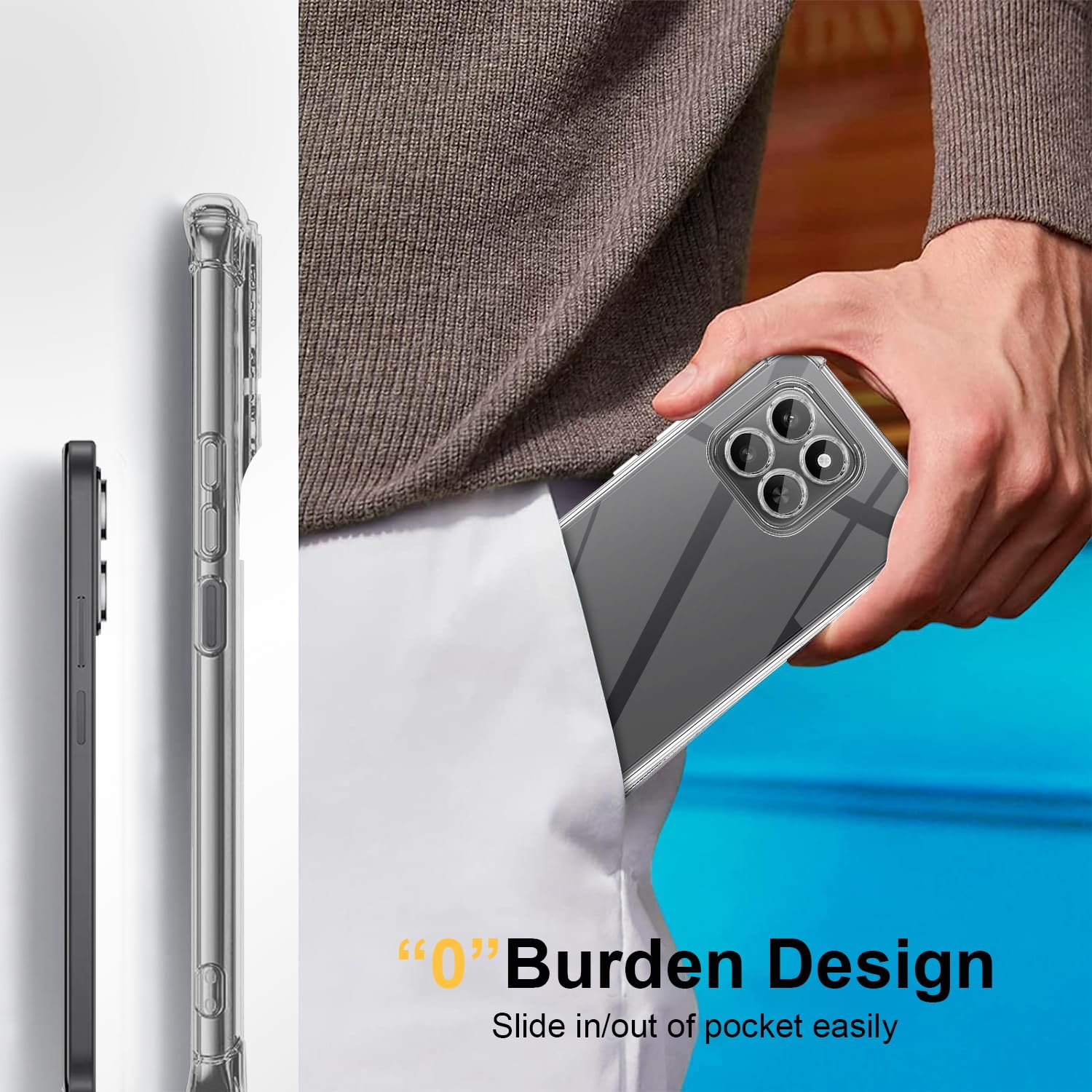 ISOI - Cover compatibile con Vivo V40 Custodia, con Paraurti Airbag