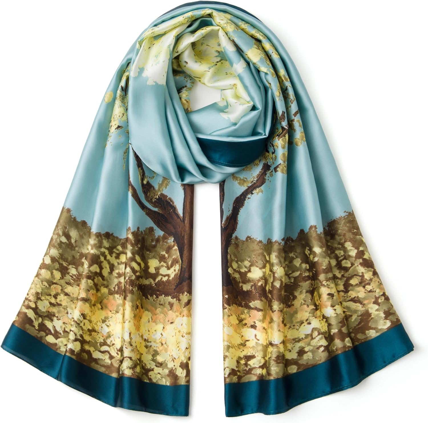 Women's Elegant Long Chiffon Shawl, Silk-Like Formal Wrap Scarf for Evening Gowns - Lightweight & Gift Packed