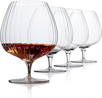LEMONSODA Whiskey Bourbon Brandy Crystal Glasses Snifter Set of 4-100% Lead-Free Crystal for Spirits, Whiskey, Scotch, and Cognac – Perfect for Home Bars & Gift Sets – 20oz (570ml) (Set of 4)