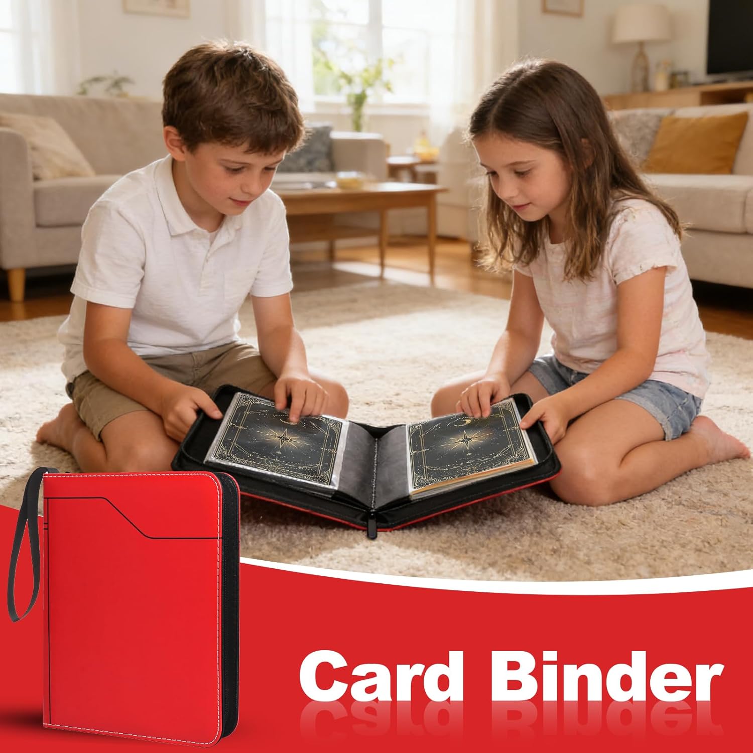Jumbo Card Binder, Hold Oversized Big Card 60 Pockets for XL(5.4'' x 7.5''), Sports Trading Card Collector Binder with Removable Sleeve