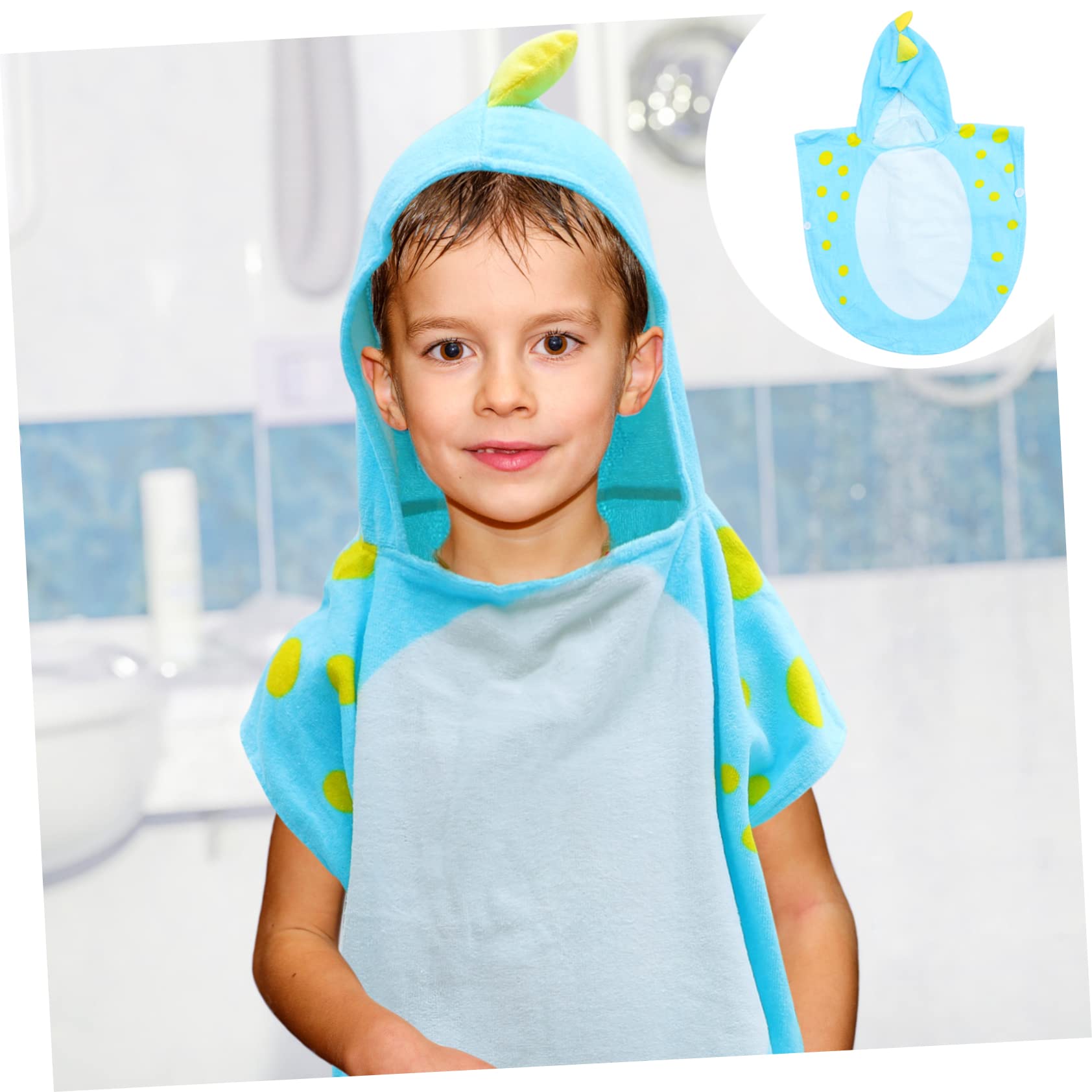 BESPORTBLE Dinosaure Serviette de Bain à Capuche Super Absorbante, Coton, pour Garçon et Filles, Bain Bébé