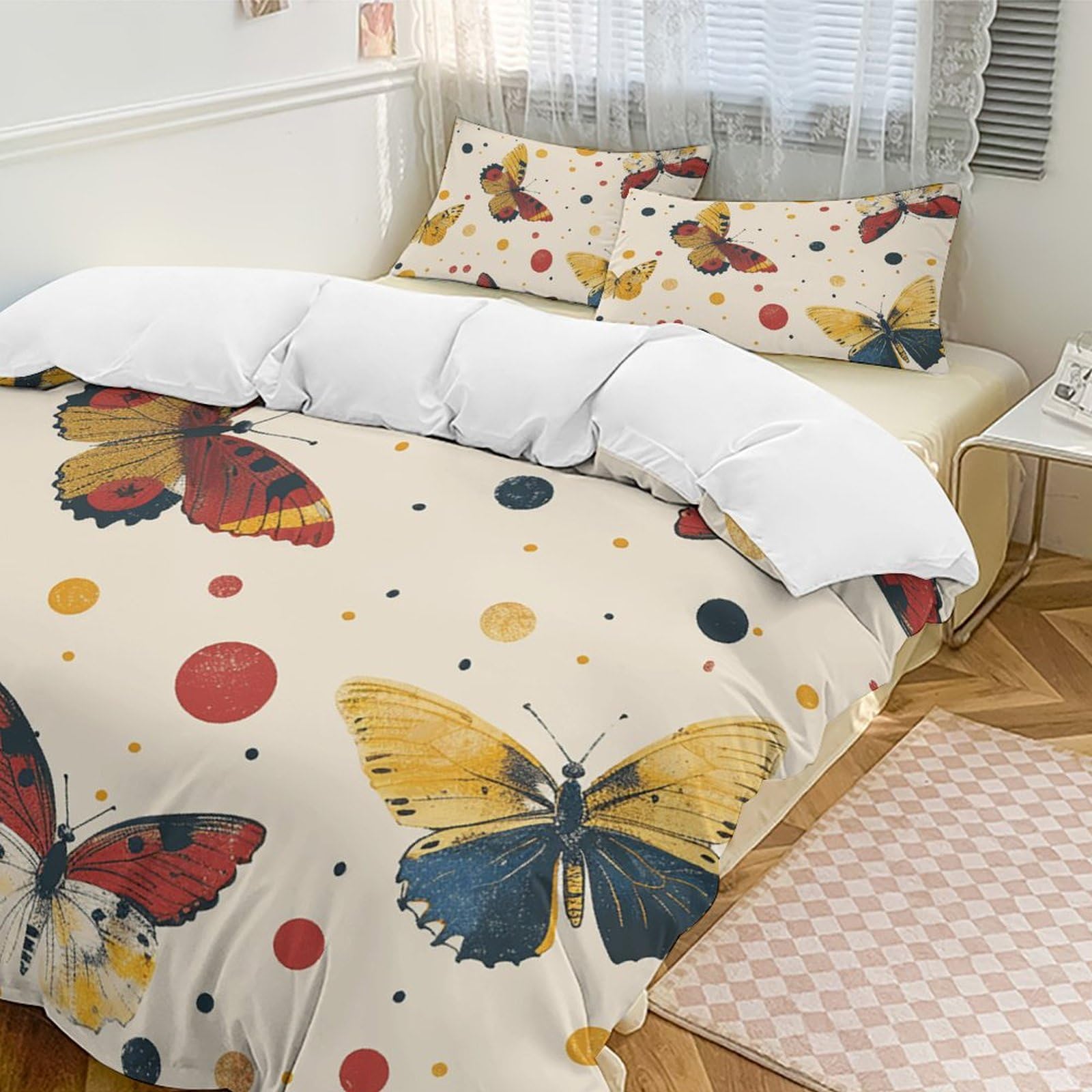 Parure de lit en microfibre douce rouge 3 pièces pour lit jumeau haut de gamme