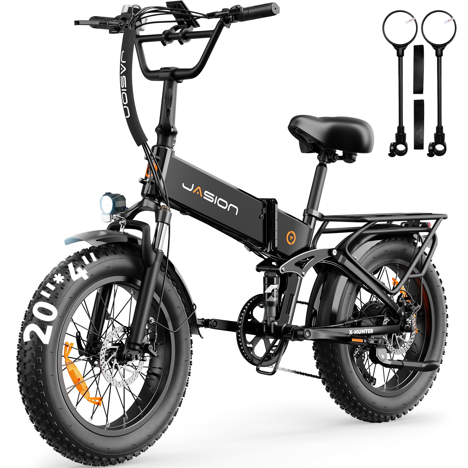 X Hunter&PRO Electric Bike for Adults,1800W/1400W Peak 20''Fat Tire Foldable Ebike,Folding E Bike Up to 80+/70+ Miles Range,720/624WH Removable Battery,30+MPH E Bike,Certified by UL2849