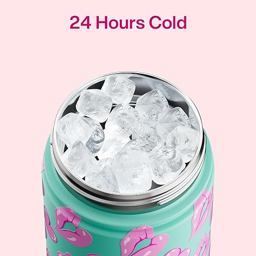 Miniatura 276 de ENCOOL Botella de agua aislada con popote, de acero inoxidable, a prueba de fugas, sin BPA, al vacío de doble pared que se mantiene fría durante 24