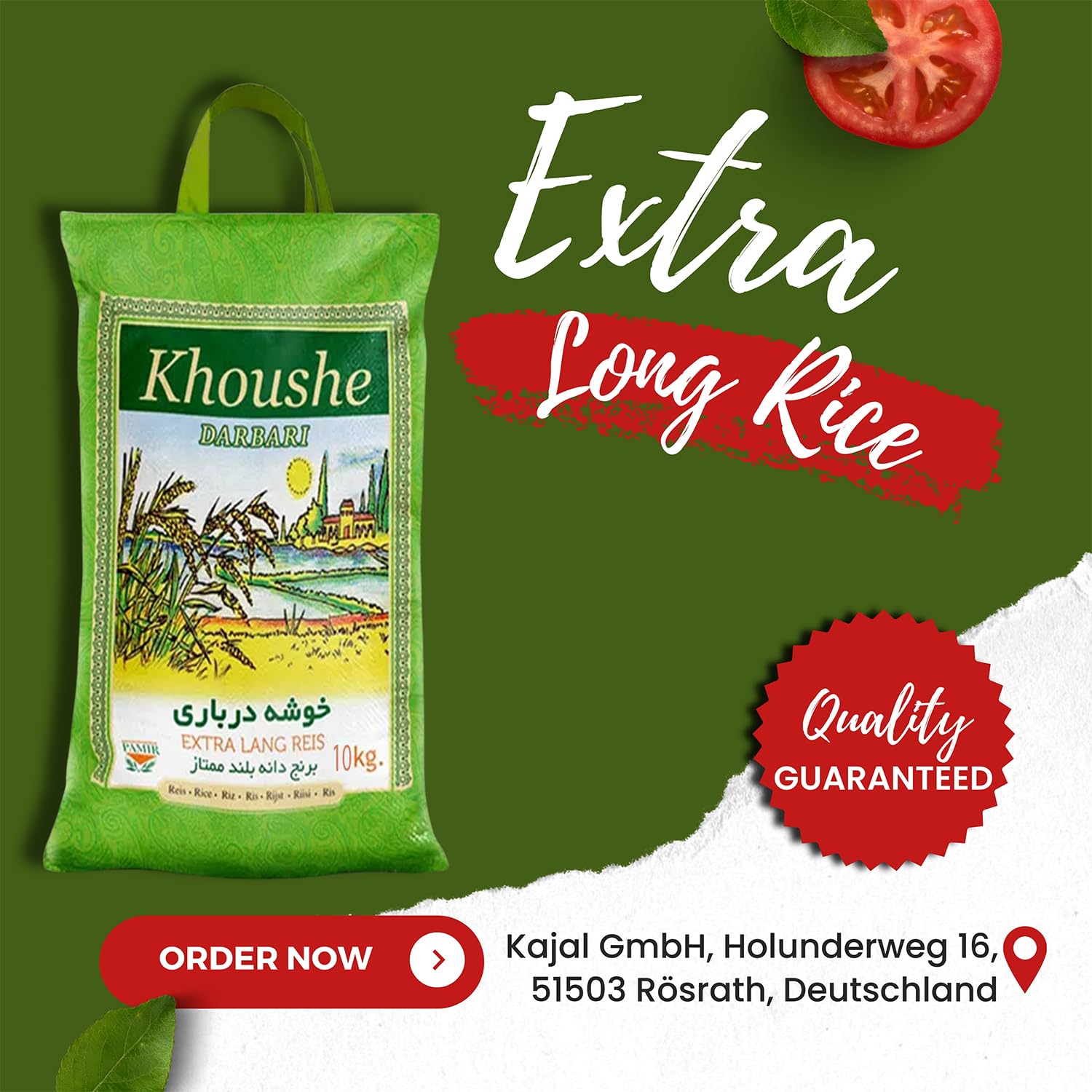 MyTNN Khoushe Momtaz, ryż basmati, 1 x 10 kg, ryż dla (Tahdig), oryginalny ryż basmati, ryż, ryż, ryż, basmati, ekstra długie ziarno ryżu, wysokiej jakości ryż
