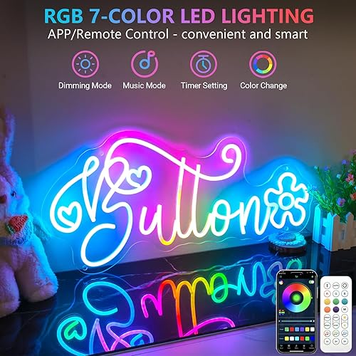 Miniatura 2 de Letrero de nombre de neón personalizado para decoración de pared, letreros de nombre de neón LED personalizables, letreros de luz de neón