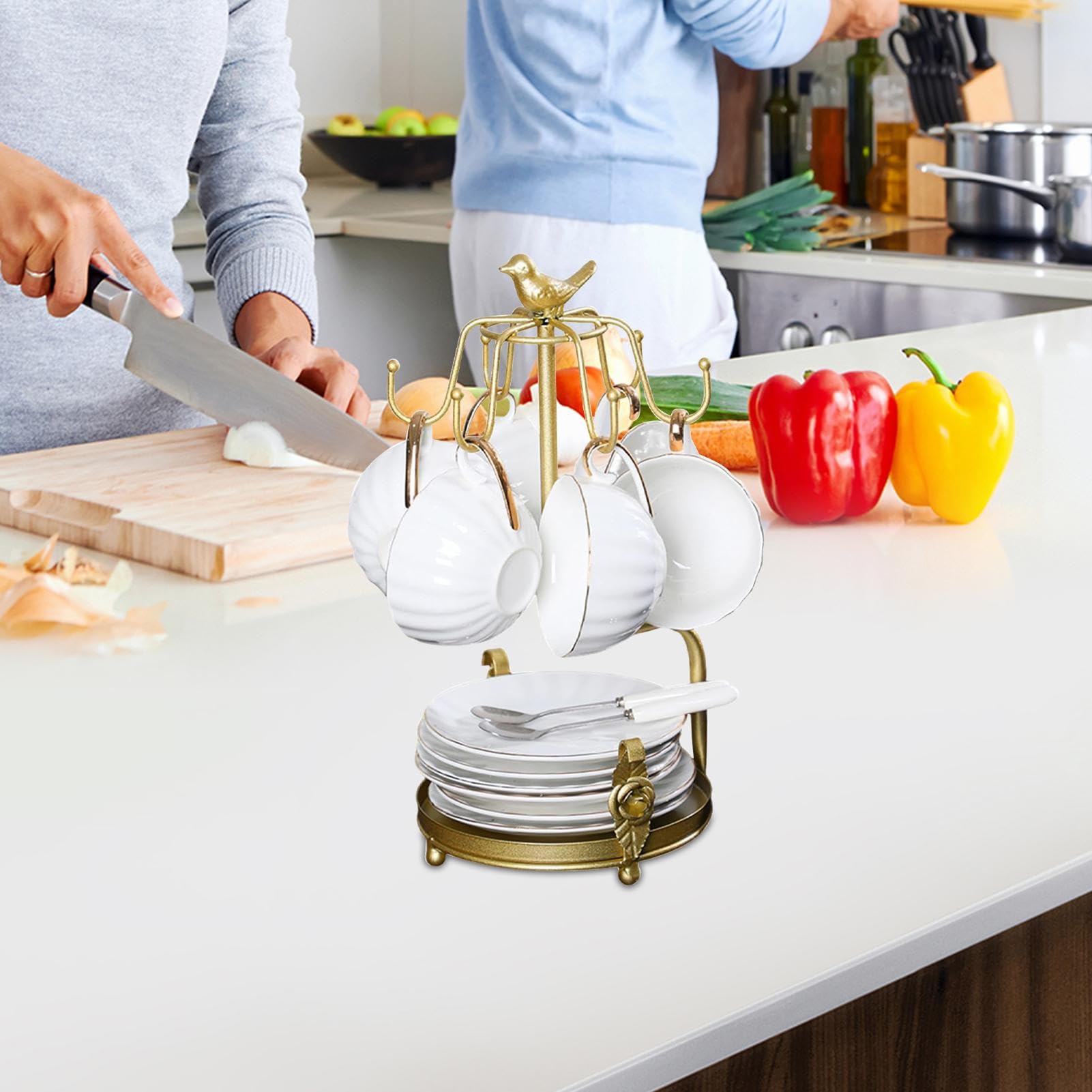 Porte-Mugs Élégant - Métal - Porte-Mugs - Rangement Cuisine -