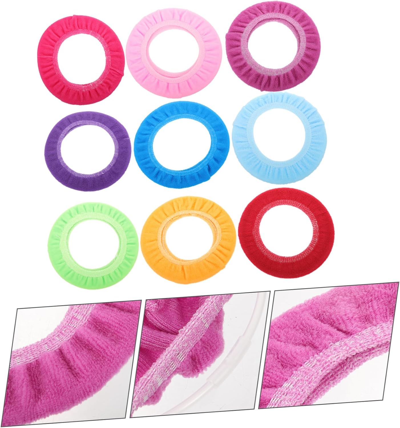 Homoyoyo 9pcs Toilet Seat Cover Cushions Washable Bathroom Warm Pads for Toilets Soft Material Portable and Easy to Clean