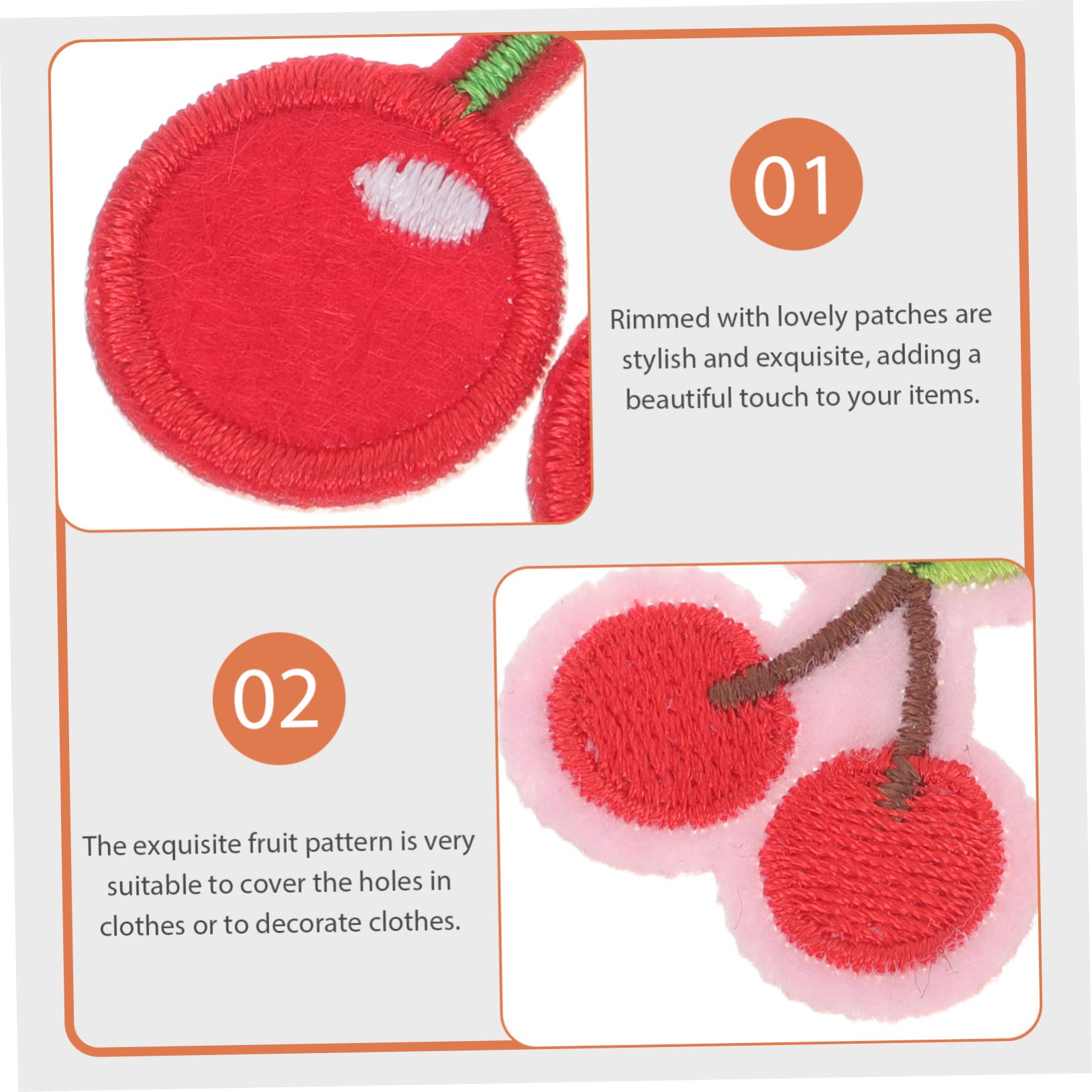 Operitacx 100stücke Kirsch-stickerei Patches Zum Aufbügeln Für Kleidung Mehrzweck Flicken Für -projekte Reparieren Von Löchern Geeignet Für Taschen Hüte Schuhe Und Mehr