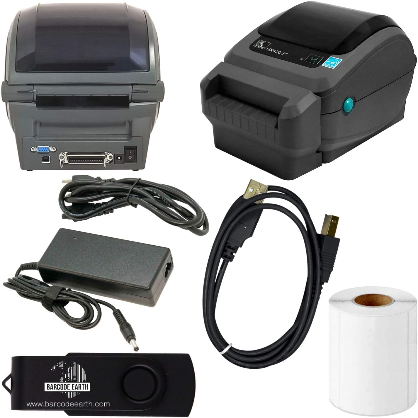 Zebra GK420t Thermal Transfer Desktop Printer for Labels, Receipts, Barcodes