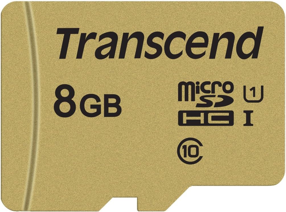 Transcend USD500S 8GB microSDHC Memory Card, MLC NAND Flash UHS-I U1 V10, Up to 95MB/s for Dash Cam, Industrial Systems & Raspberry Pi TS8GUSD500S