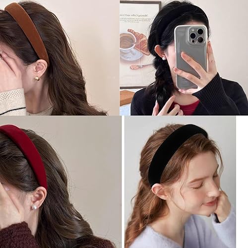 Miniatura 3 de Diademas anchas de terciopelo para mujer, diademas suaves para mujer, diademas de moda para mujeres y niñas, diadema antideslizante a la moda,