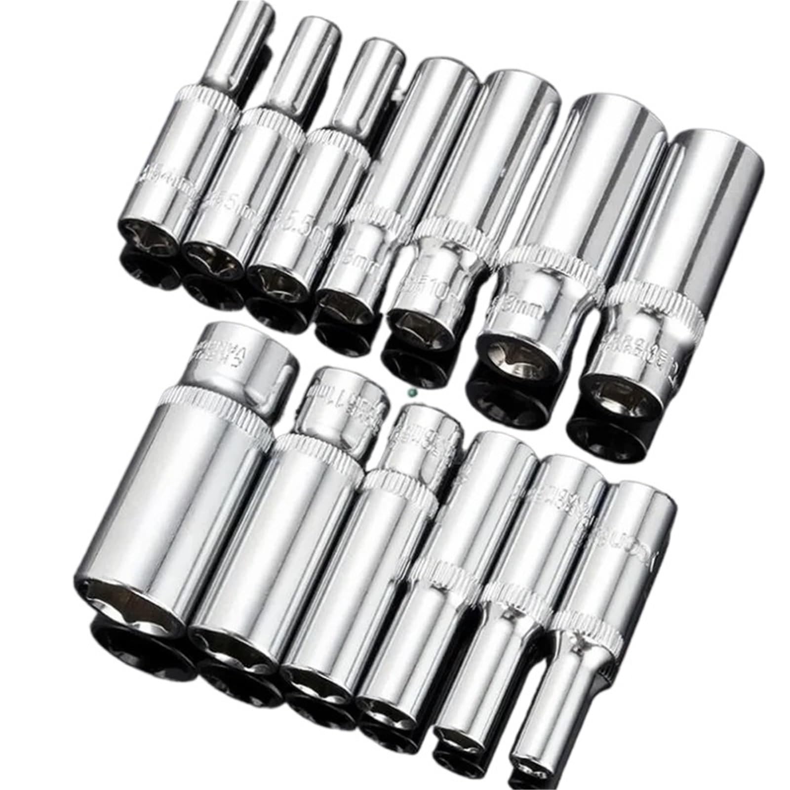 Zestaw nasadek udarowych z 6-kątnym napędem 1/4 i 4 mm 6 7 8 9 10 11 12 13 14 Zestaw przedłużek(Mixed 1 set)
