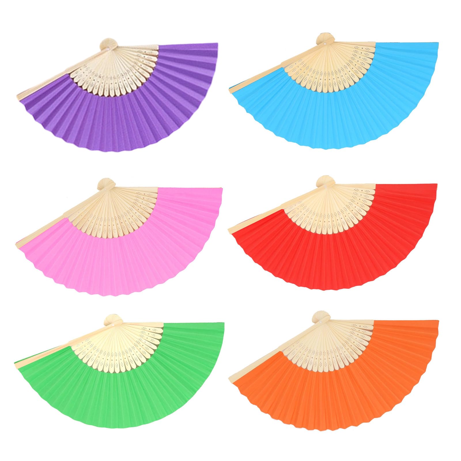 NEWFT 6 Pack Traditional Folding Hand for Customizable Art Craft Projects Wedding Favor Dance Supplies Foldable Hand