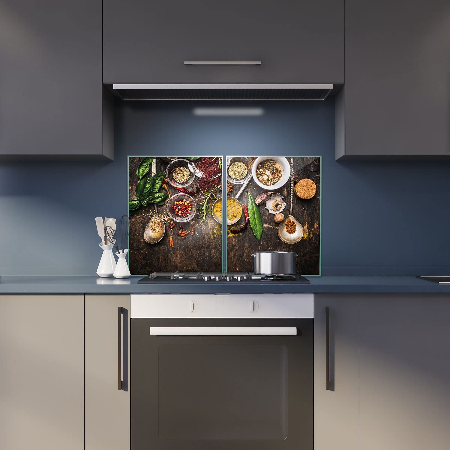 Decorwelt Herdabdeckplatte 2x30x52cm - Sicherheitsglas Mit Pusteblume Design