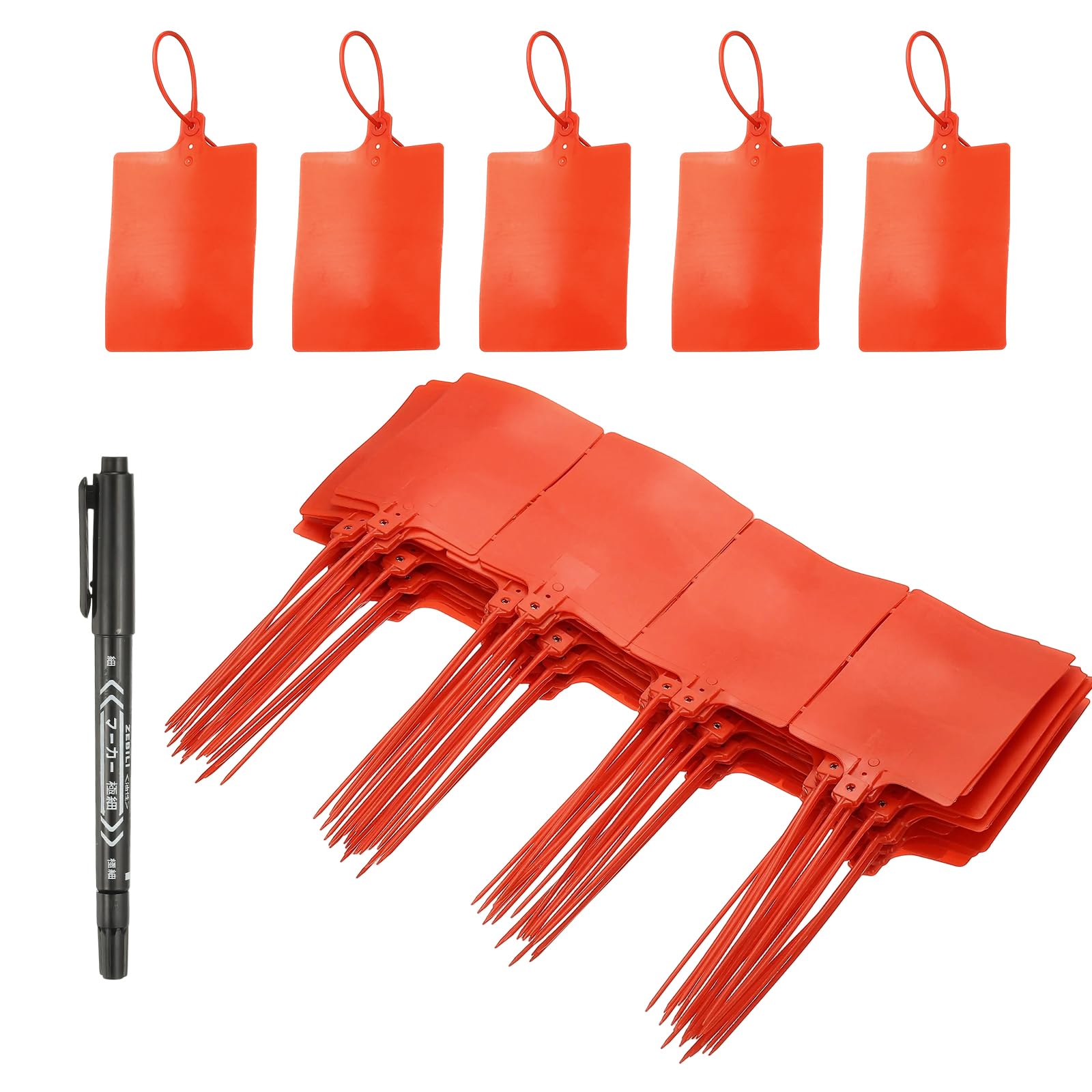 Attaches autobloquantes de 25,4 cm plastique rouge logistique