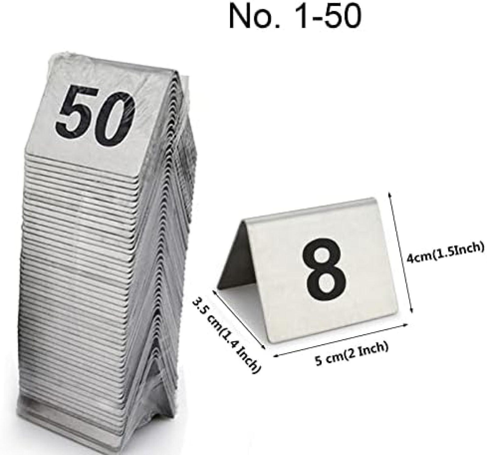 Números De Mesa De Doble Cara 1-50 1-100 Tarjetas De Lugar De Mesa Portatarjetas De Lugar, Fácil De Leer, Fuerte, Duradero, Para Comedor De Cocina, Banquetes De Boda, Carteles De Mesa De Restauran