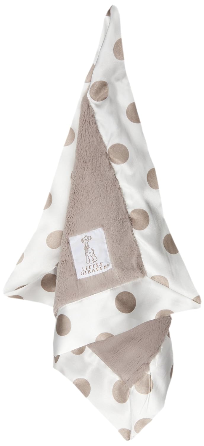 Little Giraffe Luxe New Dot Blanky, Flax Baby
