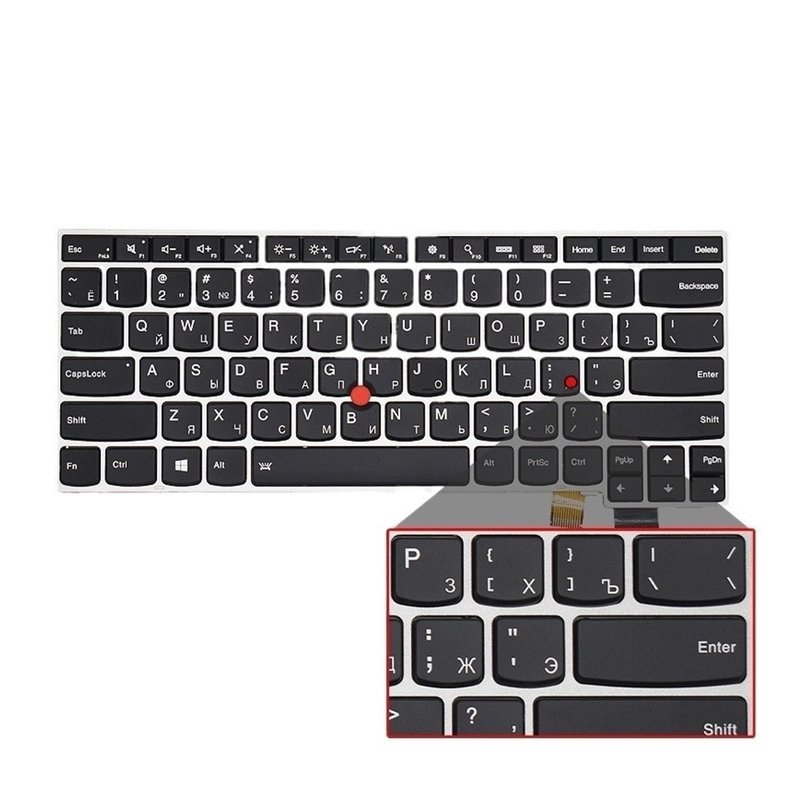 Clavier d'ordinateur portable russe américain, Compatible for Lenovo