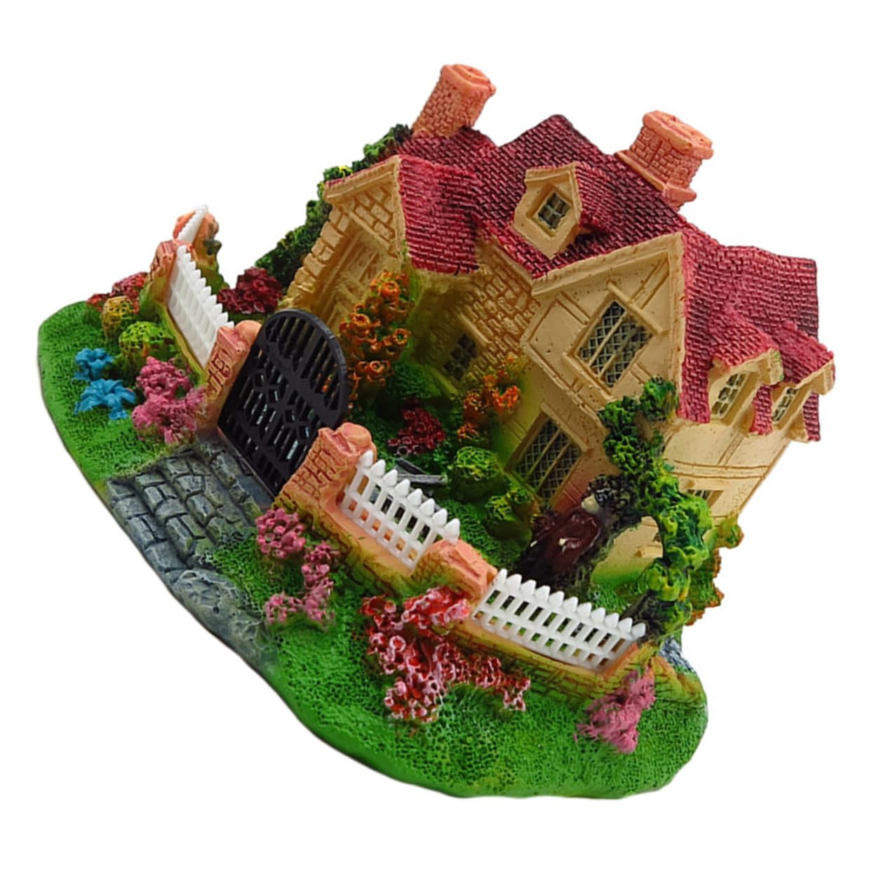 TOYANDONA 2 Piezas Decoración De Pecera Decoraciones para Acuarios Betta Diseño del Acuario Decoración De Peces Paisaje del Acuario Pequeña Casa con Pecera Acuario De Peces Resina Vistoso