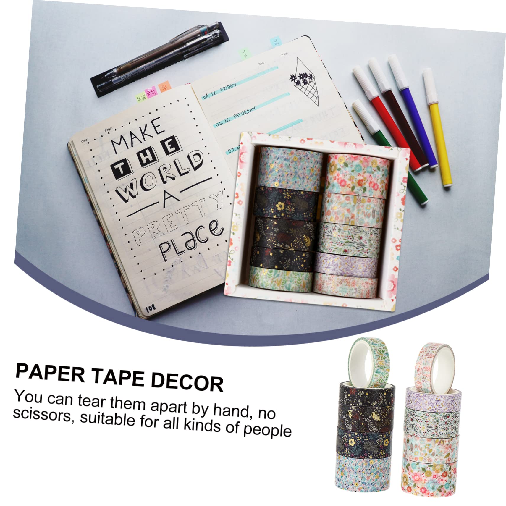 SHINEOFI 20 Nastro Adesivo Per Artigianato Di Nastro Decorativo Carta Per Scrapbooking e Design Unico e Facile Da Strappare Mano Per Decorare Inviti e Progetti Creativi