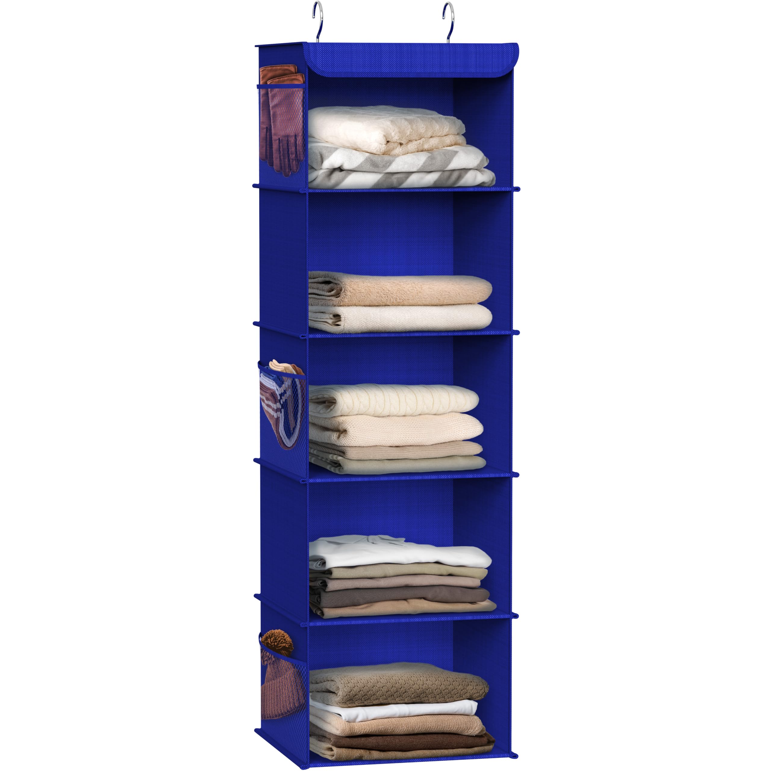 Simple Houseware 5 Shelf Hanging Closet Organizer, Dark Blue
