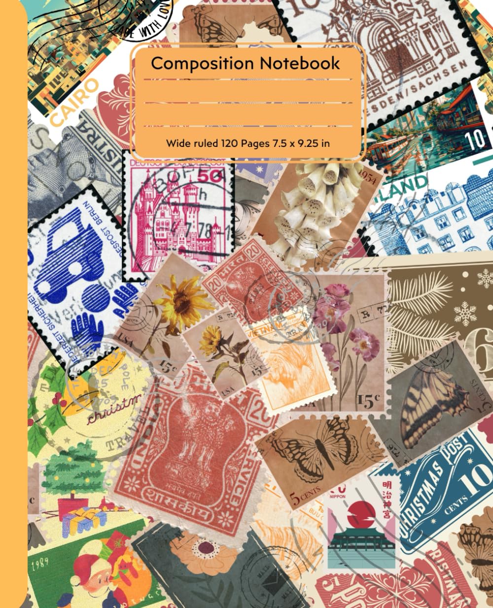 Vintage Aesthetic Composition Notebooks Inspiring for School Work and Creativit: Stamps Gothic Raven HalloweenGothic Raven Halloween Illustrations with 120 Pages of Wide Ruled Elegance