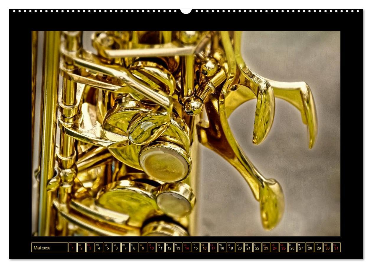 Saxophon - schön und sexy (Wandkalender 2026 DIN A2 quer), CALVENDO Monatskalender: Saxophon - Super-Klang, richtig schön und einfach sexy. (CALVENDO Kunst)