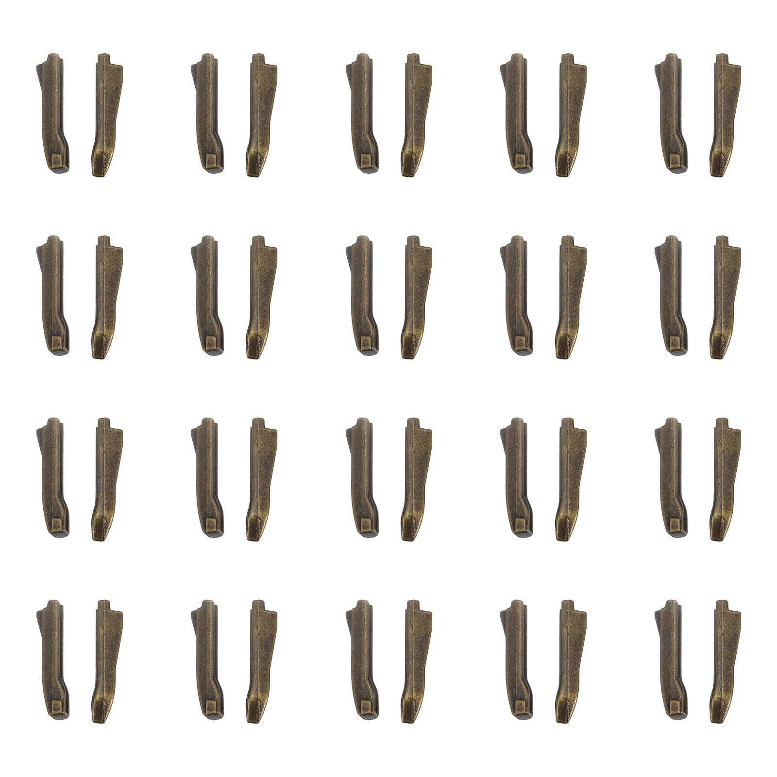 uxcell 20 Sets Double Open Zipper Repair Latch Kits, #5 Insert Pins for Jacket Coat Two-Way Separating Zippers, Bronze Tone