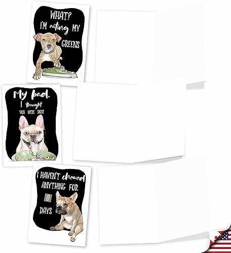 Vista 4 de NobleWorks, Juego de 10 tarjetas de felicitación para cachorros adorables en blanco, paquete variado para todas las ocasiones, agradecimiento