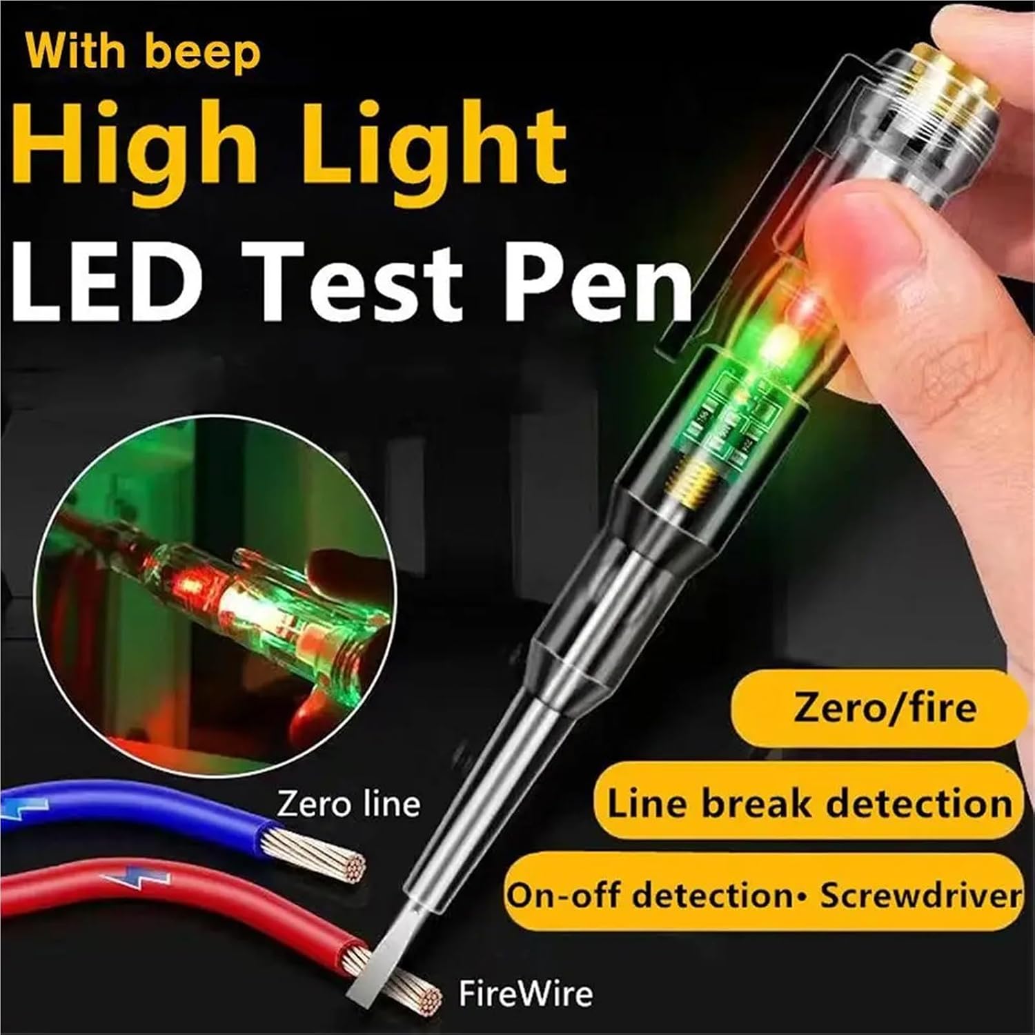 Voltage Meter, 10pcs Induction Test Pen Screwdriver Probe Light Voltage Tester AC/DC 12-240V Wire Detector,Voltage Detector