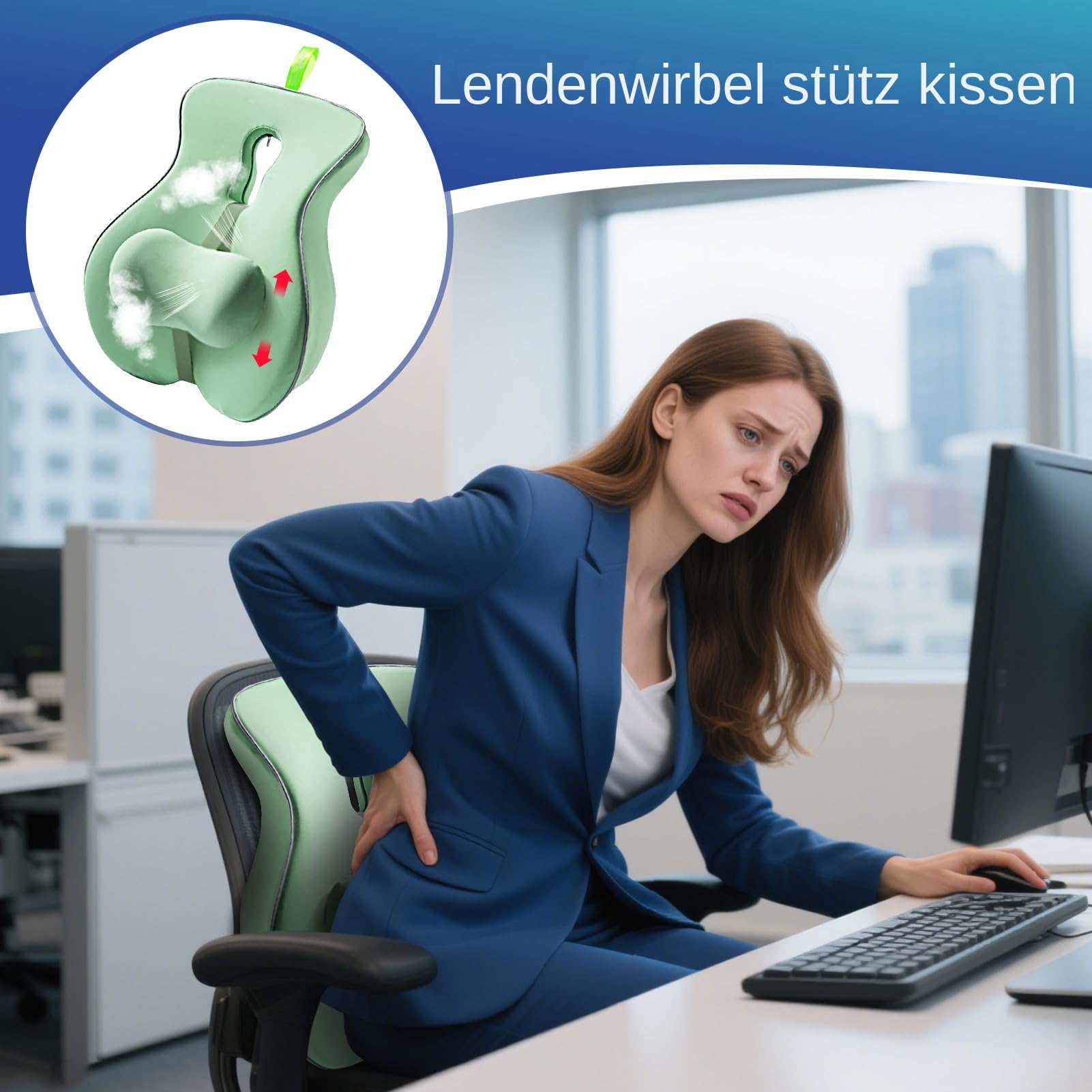 Cuscino Di Supporto Lombare Cuscinetto Seduta Comfort Schiena