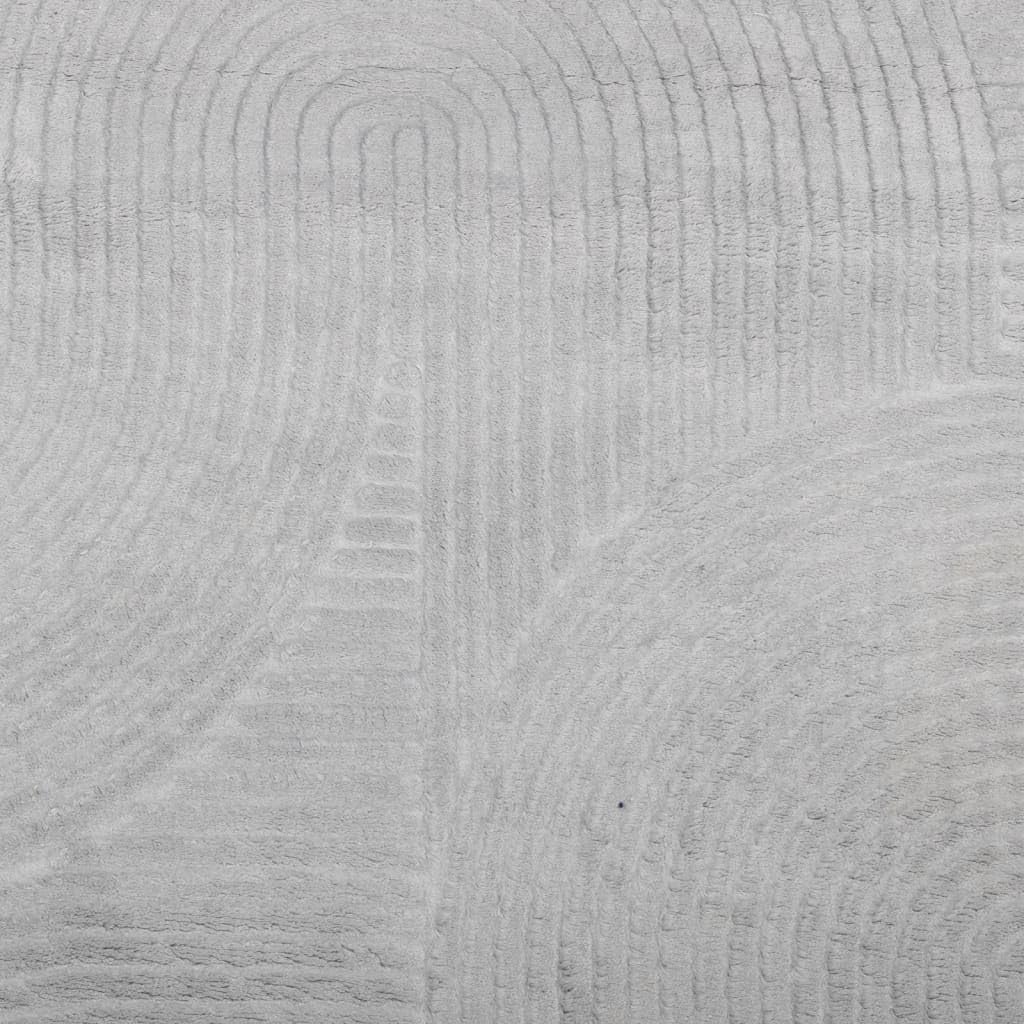 Tapis Rond Salon Poils Courts Style Scandinave IZA, Tapis de Chambre Moderne en Polyester avec Motif Géométrique Relief 3D, Déco Intérieure pour Couloir, Ø 80 cm, Gris