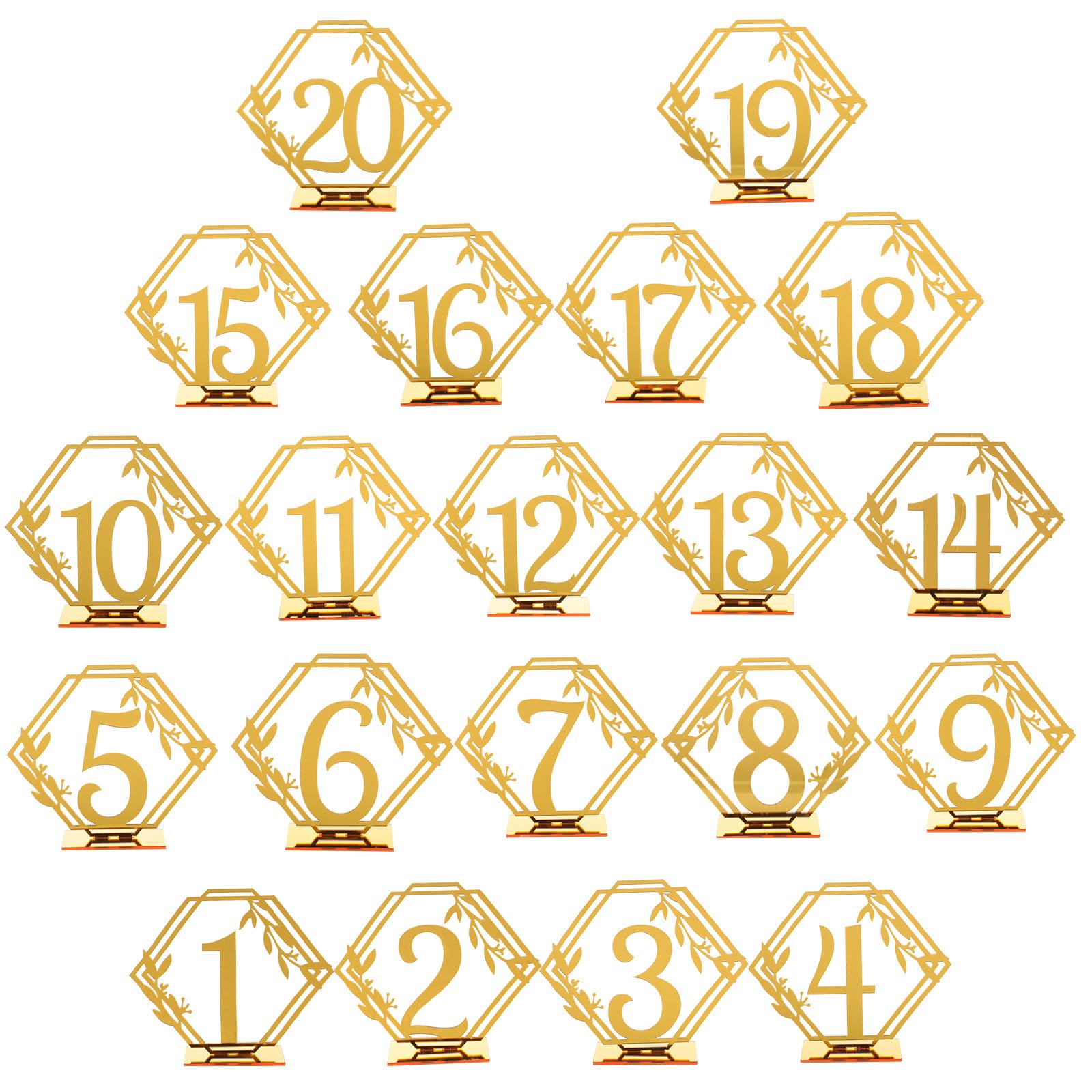 Numéros de table acrylique pour décoration de mariage chic - 8