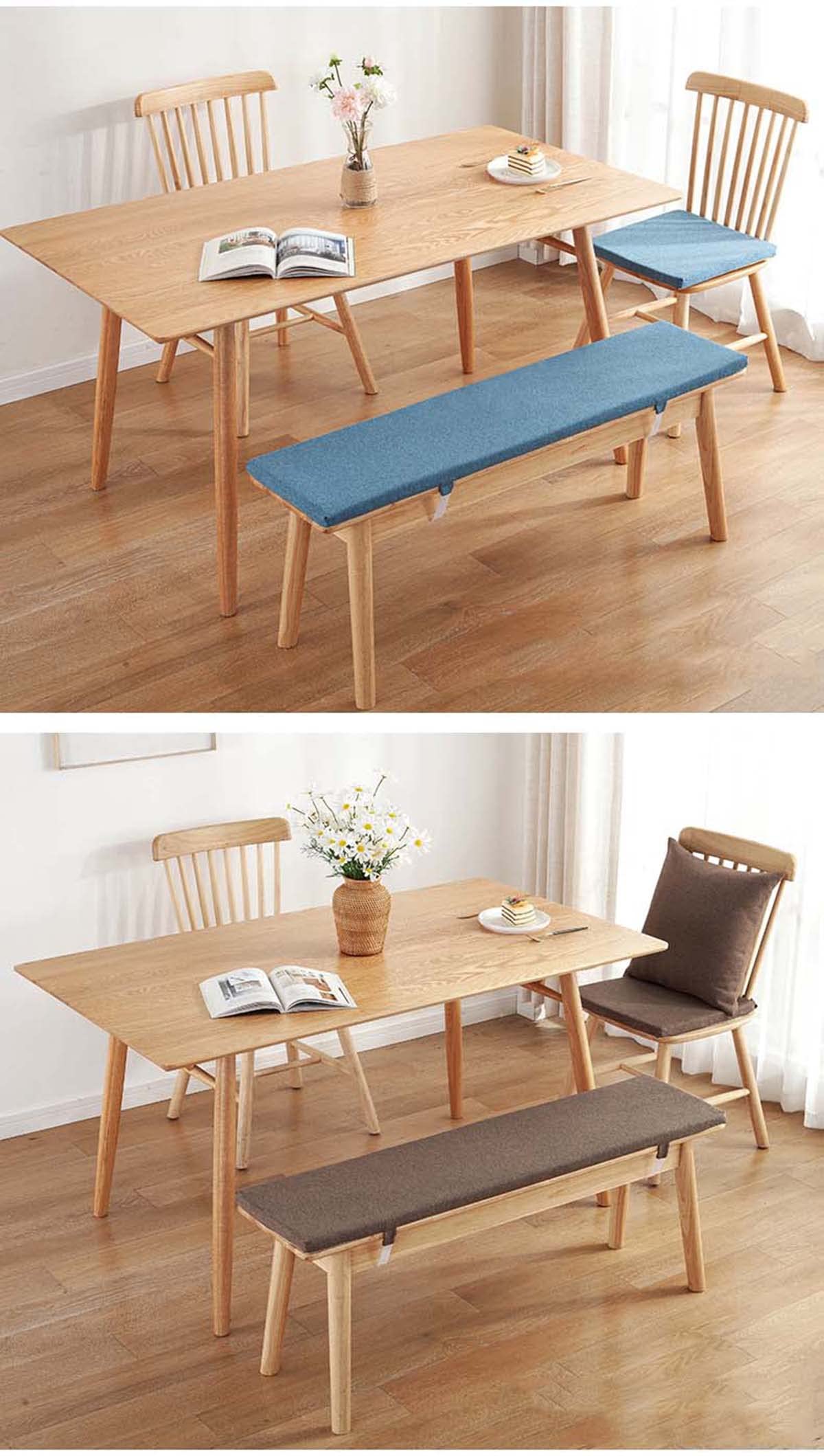 Coperture per panca da esterno, 120 x 30 cm, cuscino ispessito con rimbalzo, traspirante, per cucina, sala da pranzo, giardino, patio, altalena, pavimento, seduta comoda.