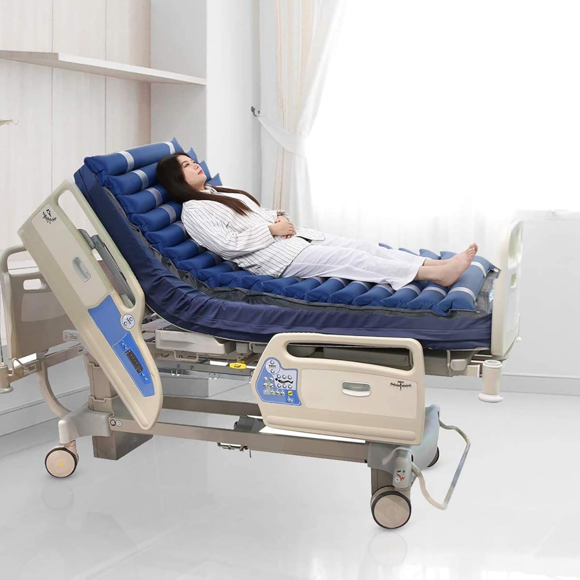 Materac z przemiennym ciśnieniem na odleżyny, poduszka powietrzna z pompką elektryczną, medyczne, nadmuchiwane łóżko dmuchane do szpitala i opieki domowej, zapobieganie wrzodom