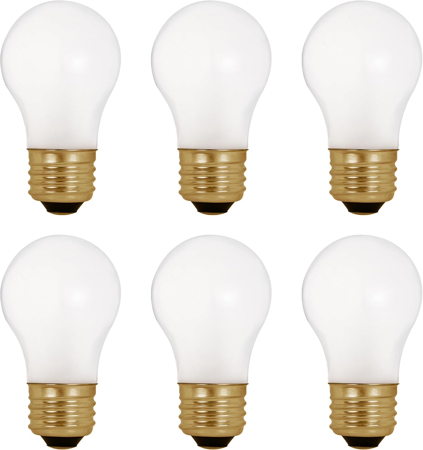 OHLECTRIC A15 Incandescent Bulbs 40 Watt, Frosted (6-Pack) Appliance Bulb, Frosted Light Bulbs, Dimmable Bulb, 2700k Warm White, E26 Medium Base, 2500 Hours, 340 lumens, 120V- Pack of 6 Bulbs