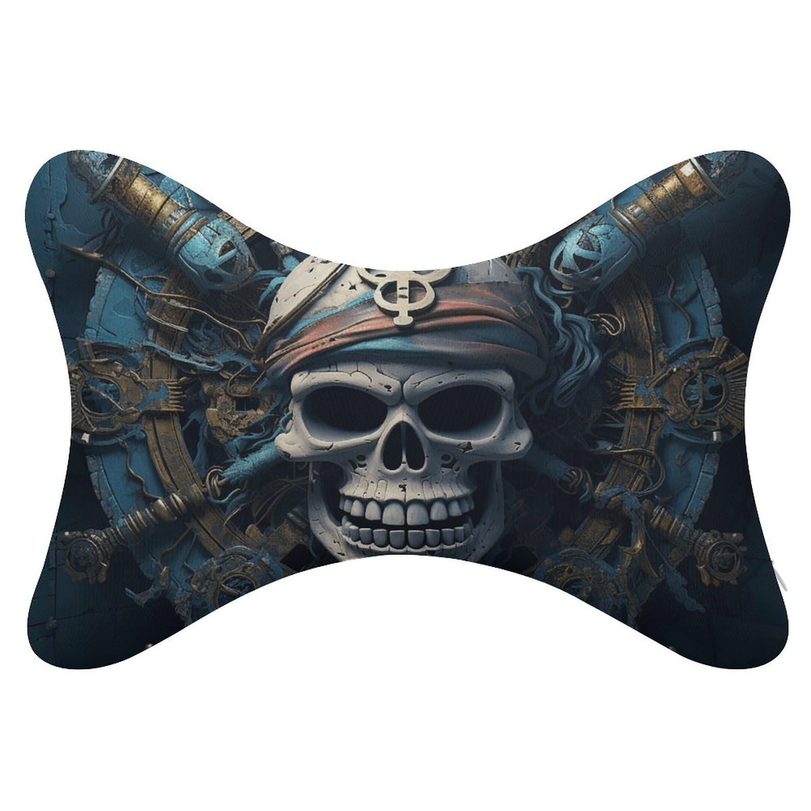 Adfgyerh Style Skeleton Pirate Pillow ，Memory Foam Pillow Core，Cushion,Provide Neck Support，Car Pillows For Travel Car Seats And Home Offices.