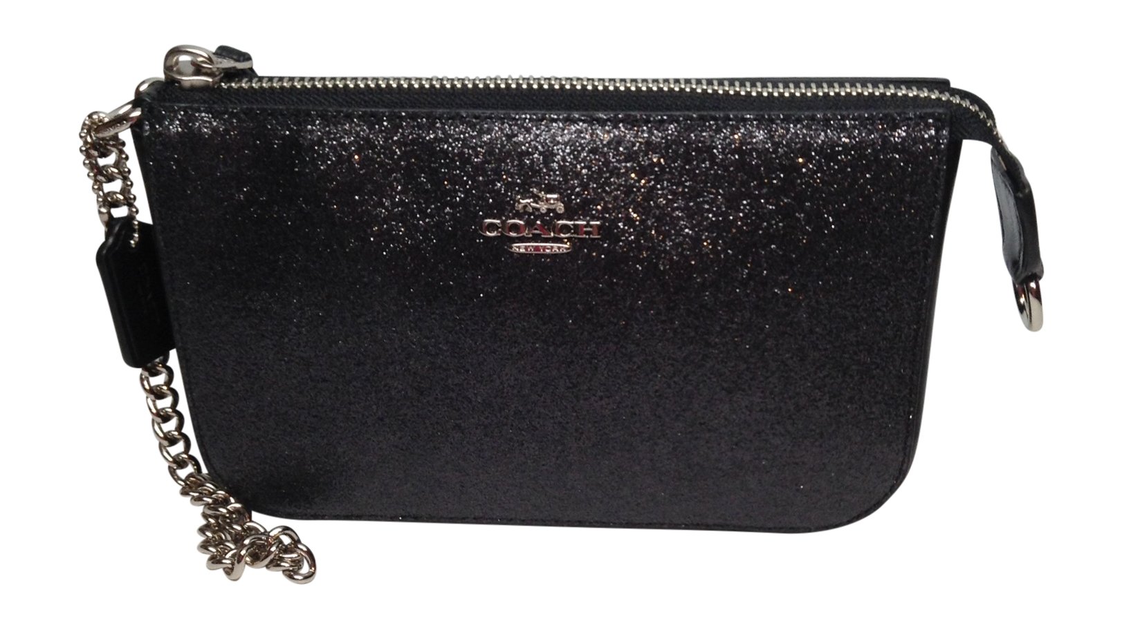 Coach Glitter Large Wristlet 19 Clutch Small Handbag Black 64591