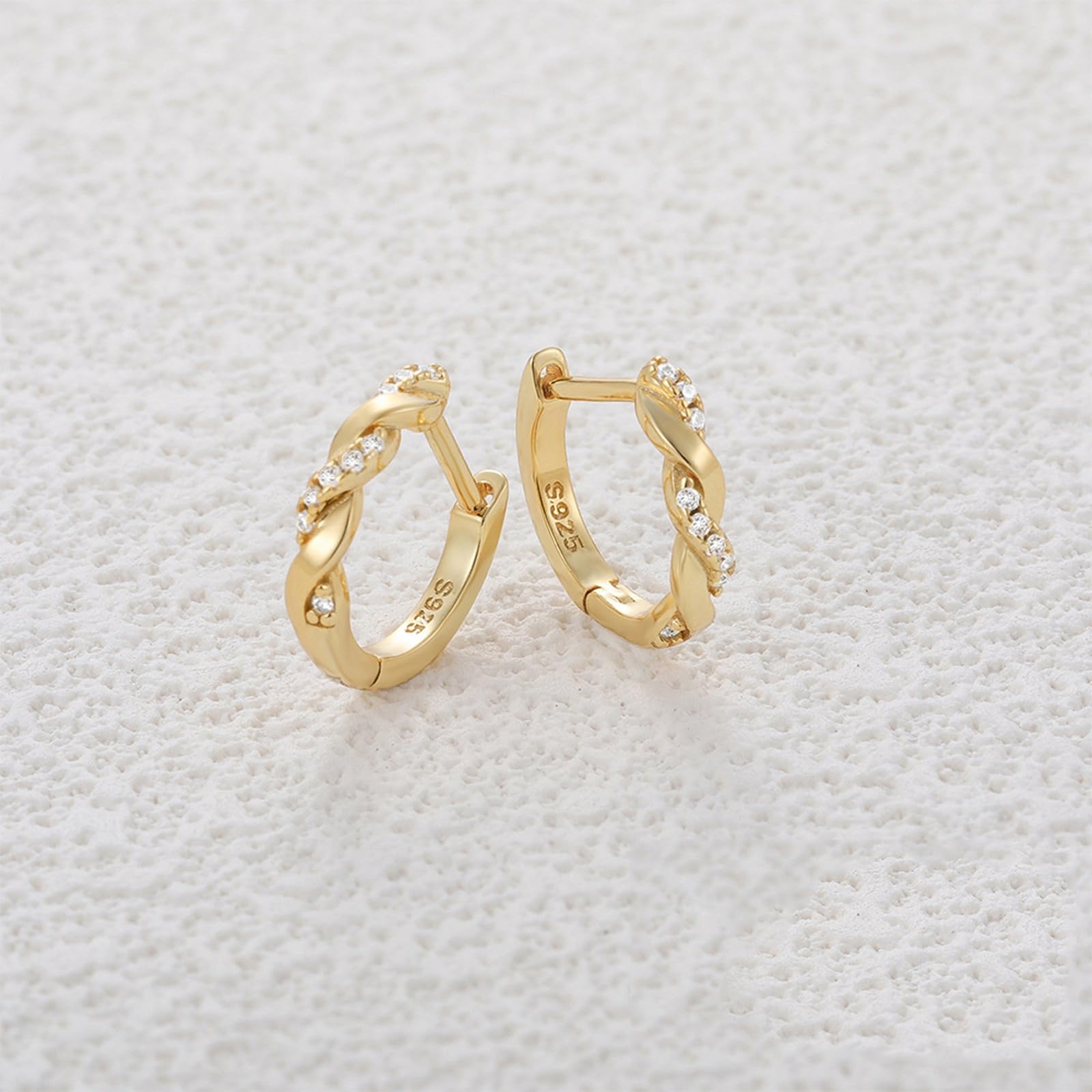 Orecchini Argento 925 Zircone Mosaico Di Forma C Oro Orecchini Da Donna A Cerchio