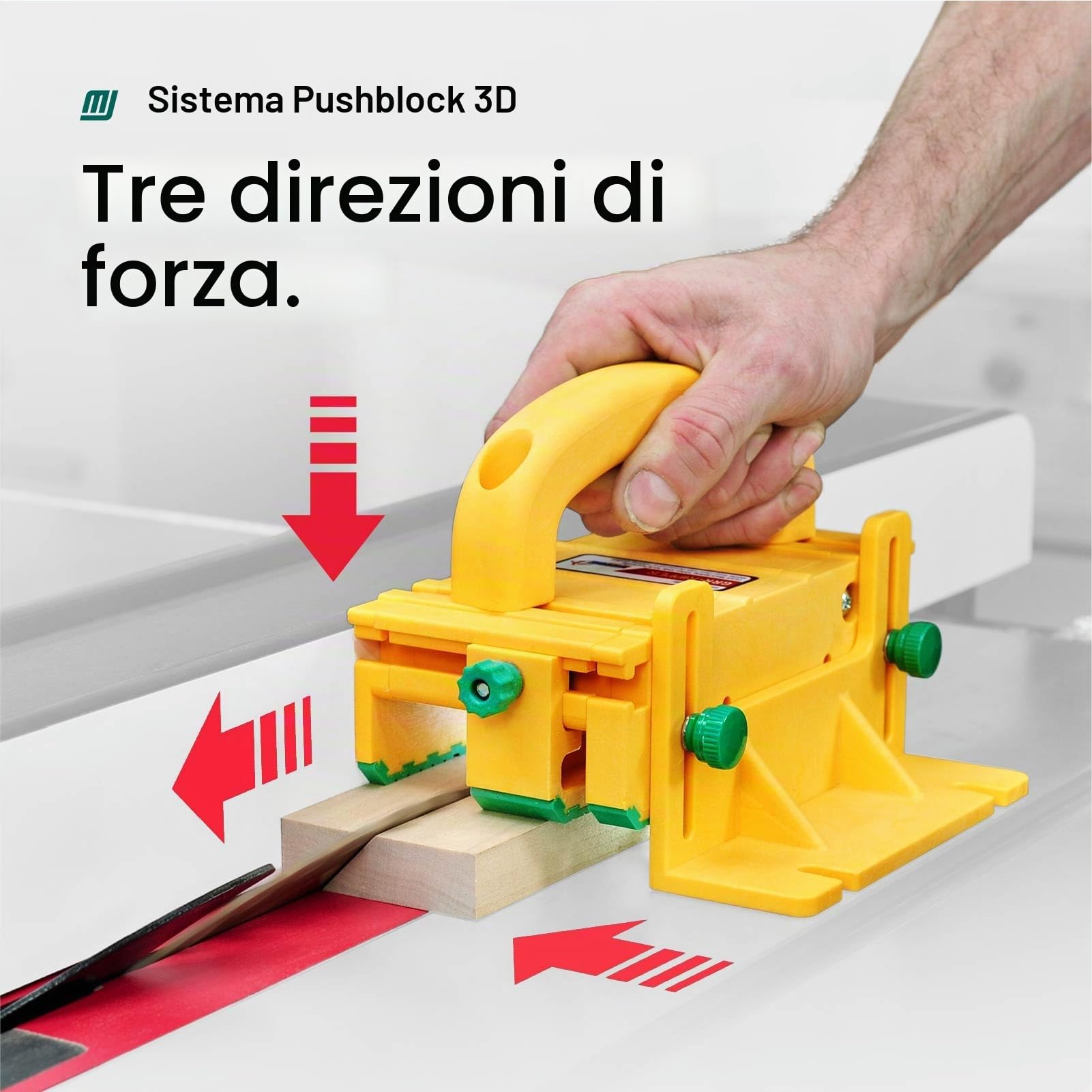 GRR-RIPPER 3D Pushblock per sega da banco, banchi sega, seghe a nastro e jointers Microjig